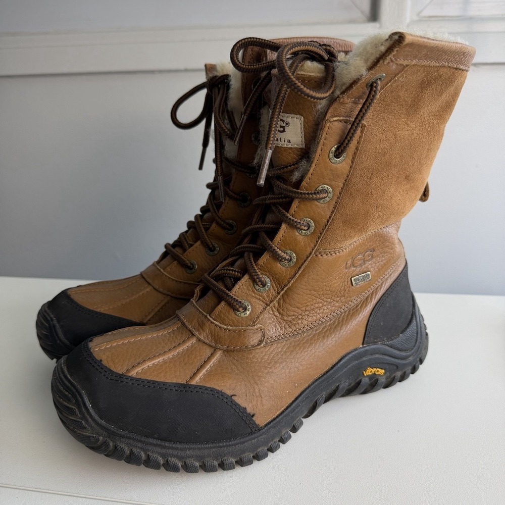 UGG Adirondack II Womens 8 Brown Leather Waterproof Snow Boots Vibram 5469